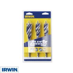 Irwin 6x Blue Groove Wood Drill Bit Set Of 3