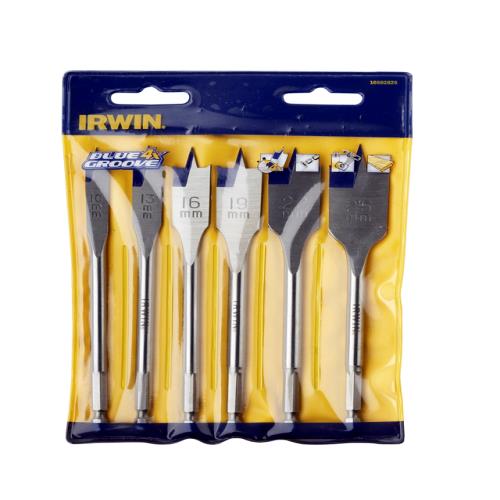 Irwin 4x Blue Groove Flat Bit Set 6pc 10-25mm