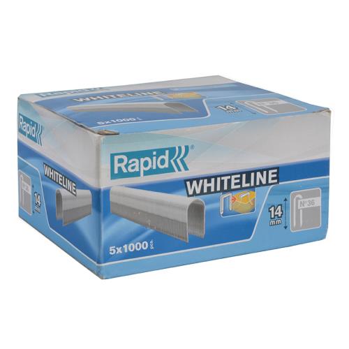 Rapid 36/14 14mm Dp X 5m White Staples Box 5
