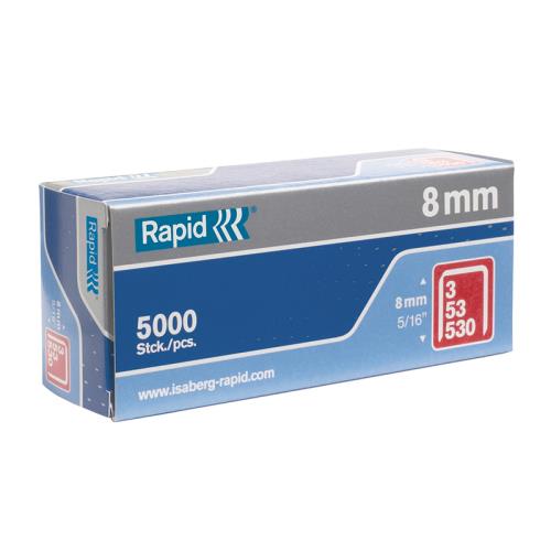 Rapid 53/8b 8mm Galvanised Staples Box 5000