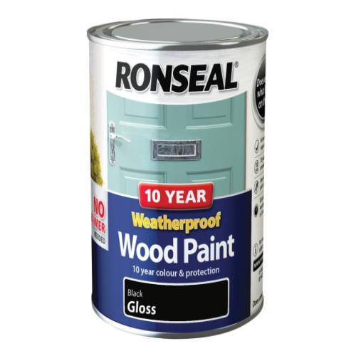 Ronseal 10 Year Weatherproof Wood Paint Black