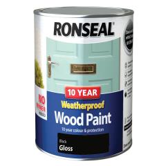 Ronseal 10 Year Weatherproof Wood Paint Black