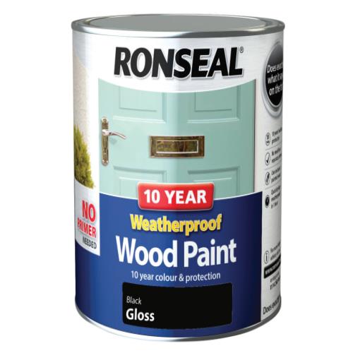 Ronseal 10 Year Weatherproof Wood Paint Black