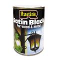 Rustins Satin Black Paint Quick Drying 1l