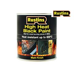 Rustins High Heat Paint 600°c Black 250ml