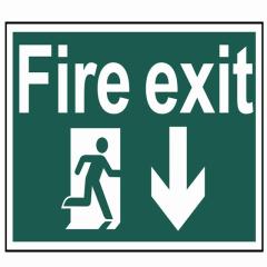Scan Fire Exit Running Man Arrow Down