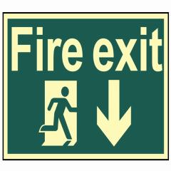 Scan Fire Exit Running Man Arrow Down