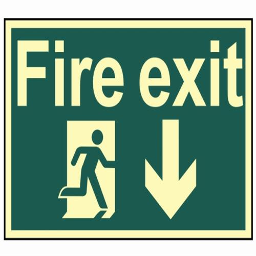 Scan Fire Exit Running Man Arrow Down