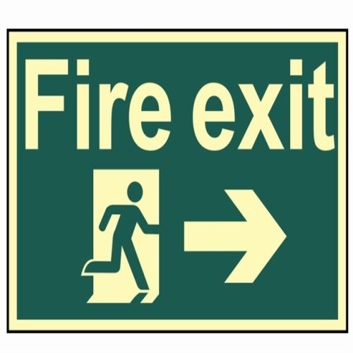 Scan Fire Exit Running Man Arrow Right