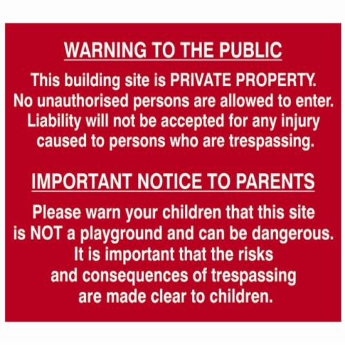 Scan Building Site Warning To Public + Parent