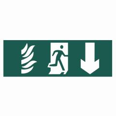 Scan Running Man Arrow Down - Pvc 200 X 50mm