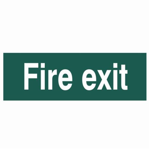 Scan Fire Exit Text Only - Pvc 200 X 50mm