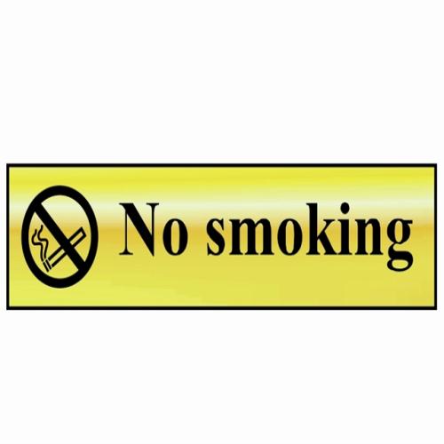 Scan No Smoking - Polished Brass Effect 200 X