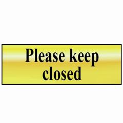Scan Please Keep Closed Polished Brass Effect