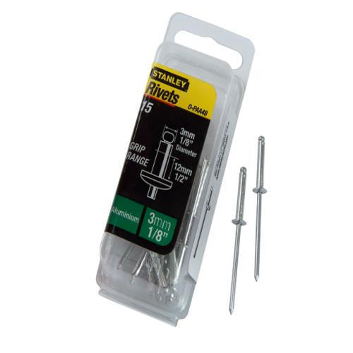 Stanley Aluminium Rivets 3mm Long Pack Of 15