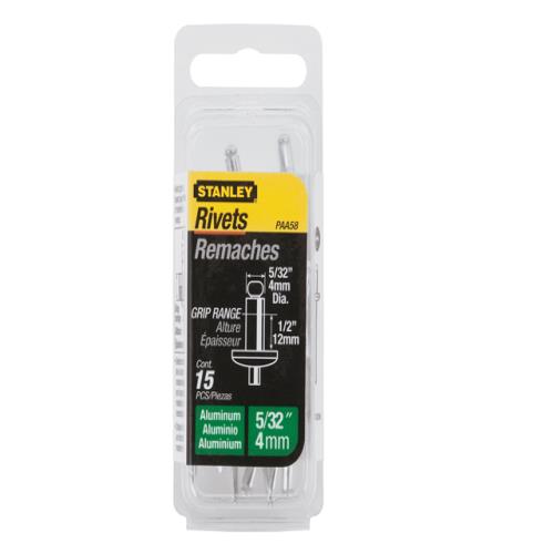 Stanley Aluminium Rivets 4mm Long Pack Of 15