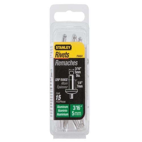 Stanley Aluminium Rivets 5mm Medium Pack 15