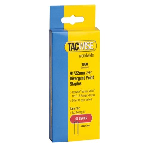 Tacwise 91 Divergent Point Staples 22mm