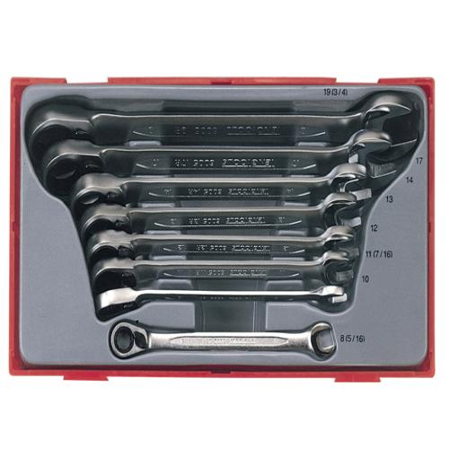 Teng Tt6508r Ratchet Combi Spanner Set Metric