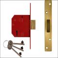Union 2134e Deadlock Satin Brass Finish 2.5
