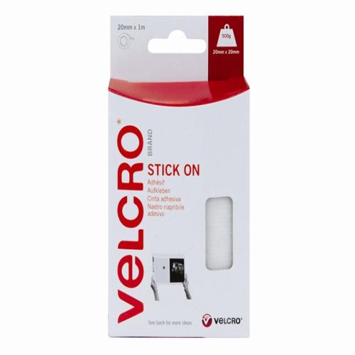 Velcro  Brand Stick On Tape 20mm X 10m White