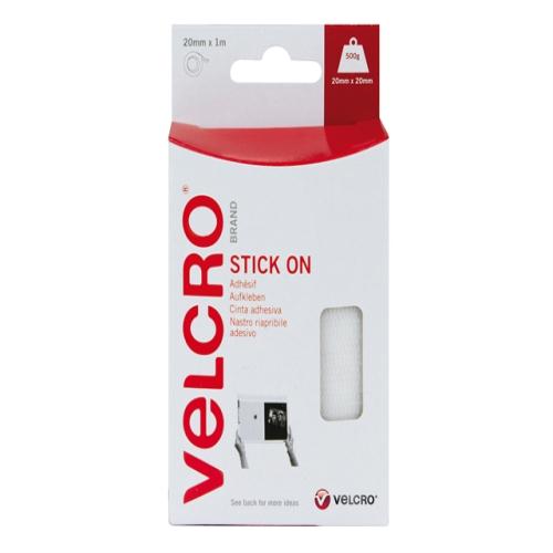 Velcro Brand Stick on Tape 20mm x 1m White