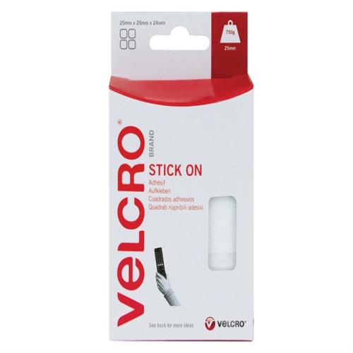 Velcro Brand Stick On Squares 25mm Black