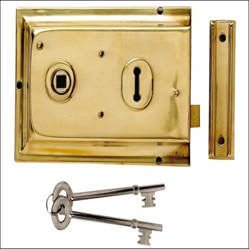 Yale P334 Rim Lock Brass Finish 156x104mm Vis